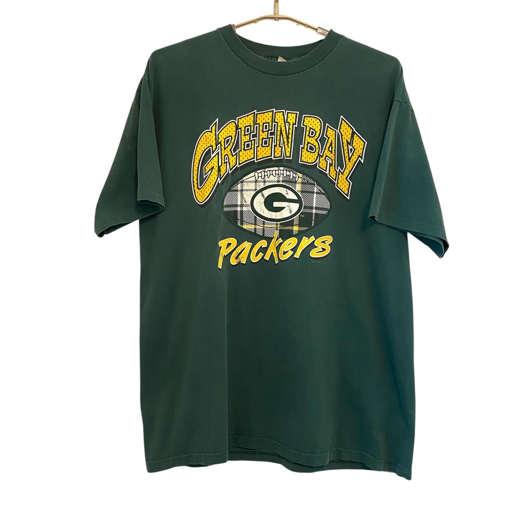 Green Bay Packers Tee Shirt VTG 90s‎ NFL Football XL Cliff Engle Single Stitch
